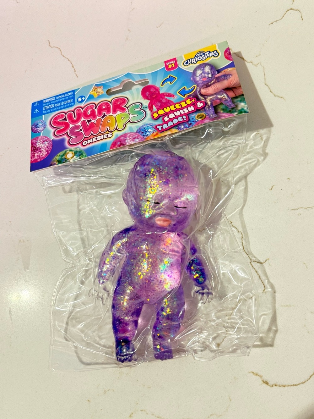 Sugar Swaps Onesies Purple Glitter Baby Sensory Toy